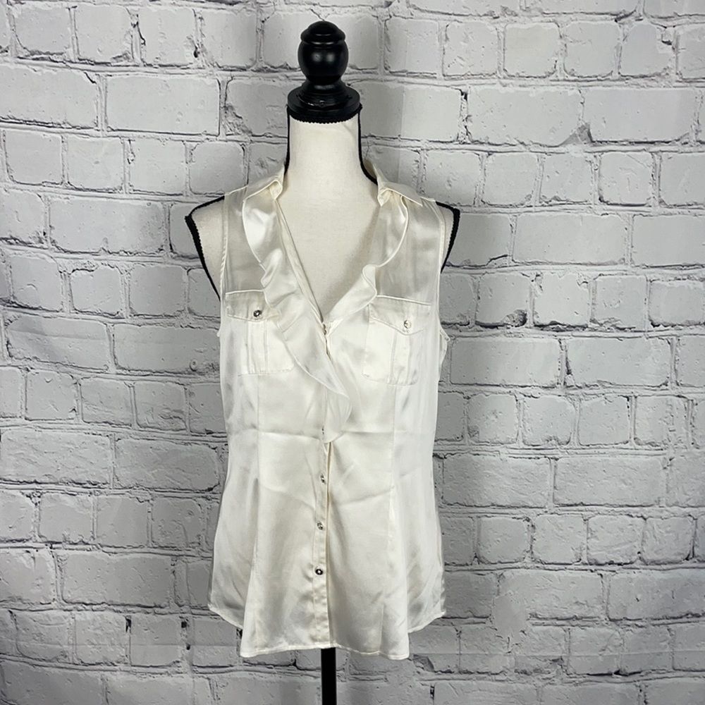 NWOT WHBM Silk Blend Blouse Sz M
